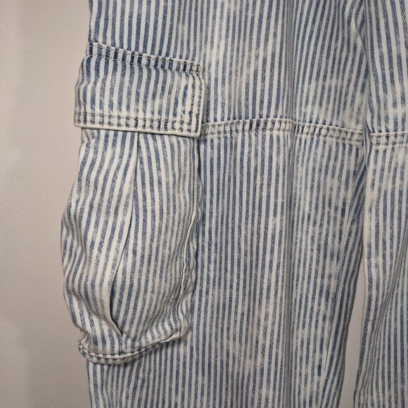 Wild Fable Pants Women 10R Striped Mid-Rise Baggy Cargo 90s Y2K Utility Wide Leg - Picture 5 of 12